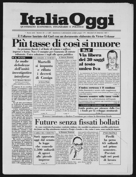 Italia oggi : quotidiano di economia finanza e politica